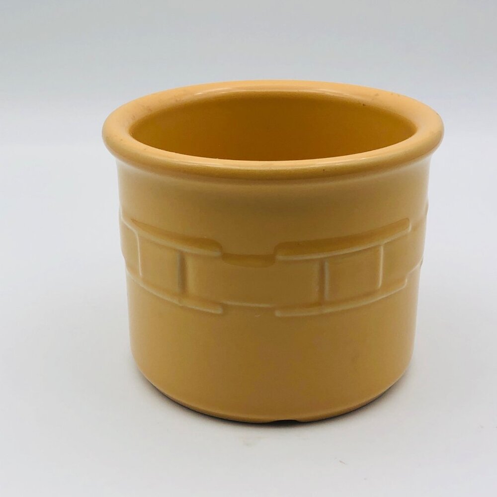 Longaberger Pottery Woven Traditions 1 Pint Crock Butternut Yellow